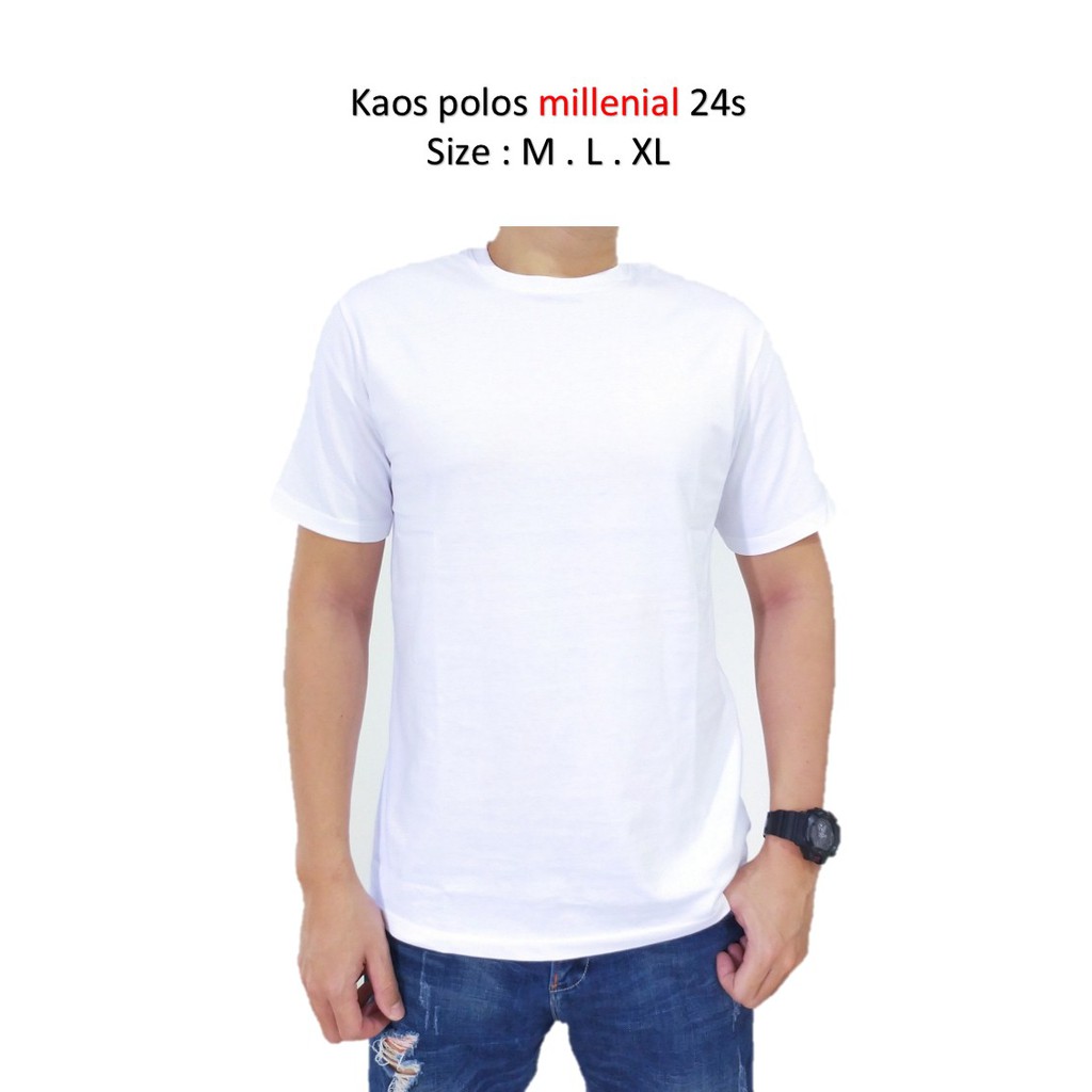 KAOS POLOS LENGAN PENDEK / COTTON COMBED 24S / KAOS UNISEX-PUTIH