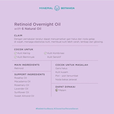 [BPOM] Mineral Botanica Retinoid Overnight Oil Serum 20ML Anti Aging &amp; Glowing Skin