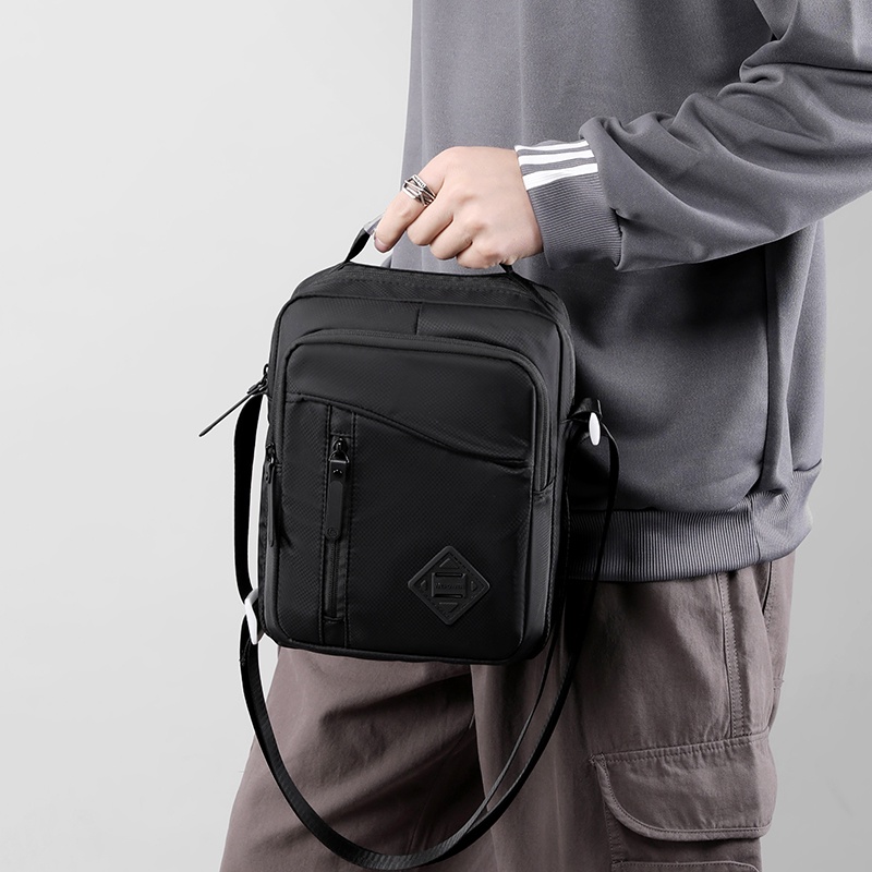 Tas Selempang Pria HAOSHUAI 6113 Sling Bag Pria Anti Air Bahan Dolby Lotto Coated
