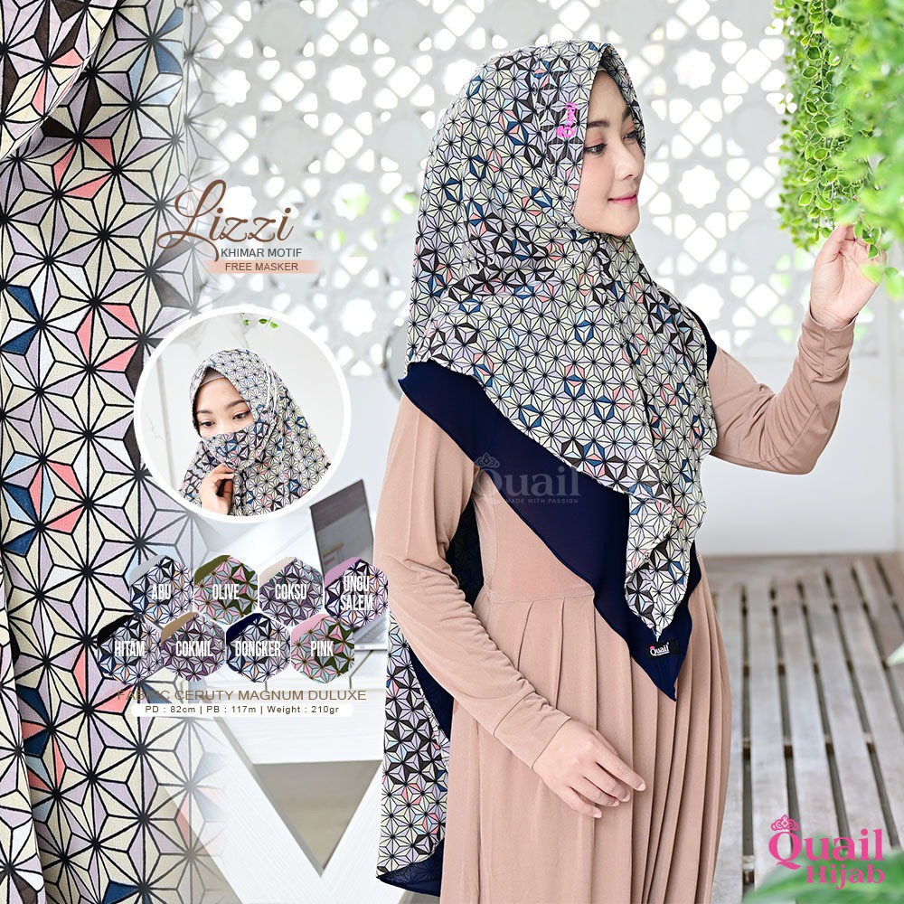 LIZZI~Khimar Motif Hijab Quail