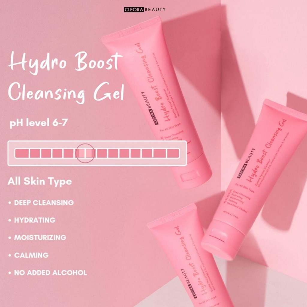 [ FREE GIFT ] Cleora Beauty Hydro Boost Cleansing Gel, Facial Wash, Gel Pembersih Wajah