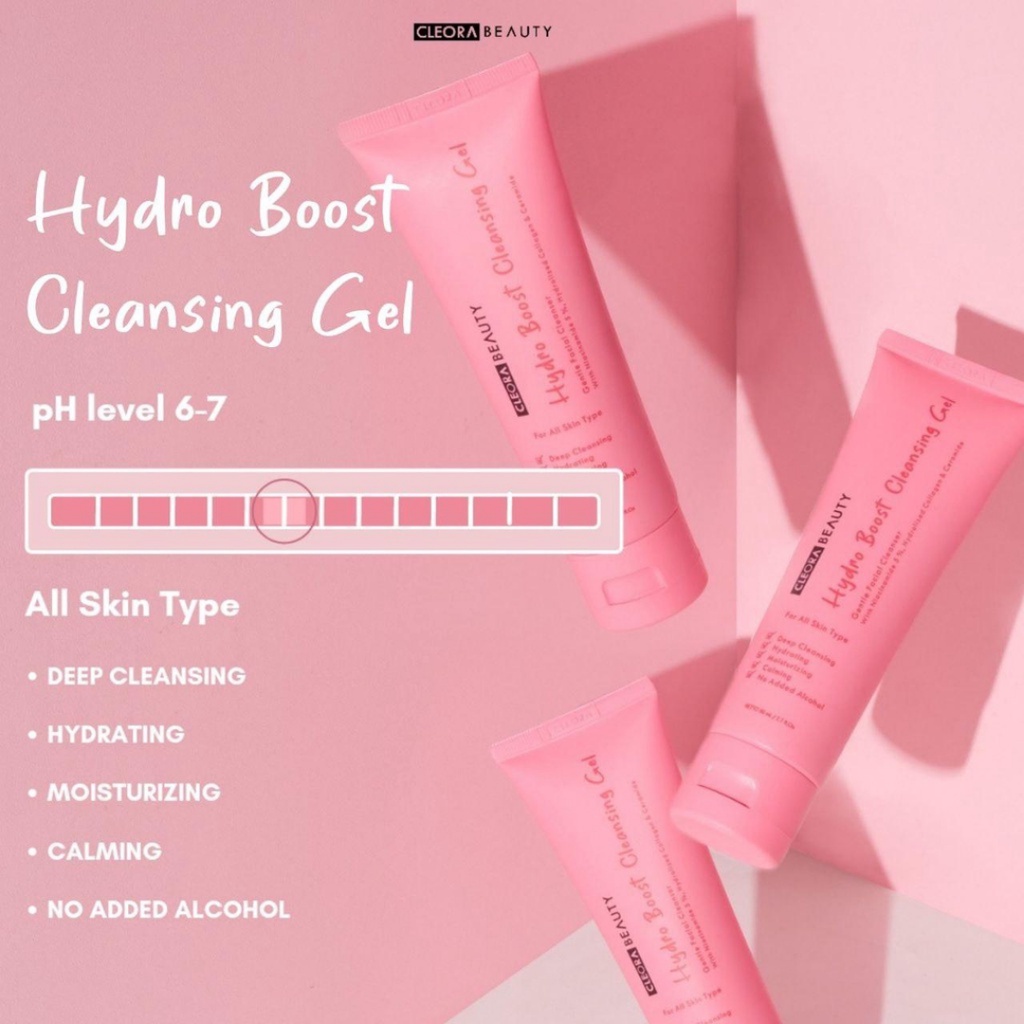 [ FREE GIFT ] Cleora Beauty Hydro Boost Cleansing Gel, Facial Wash, Gel Pembersih Wajah