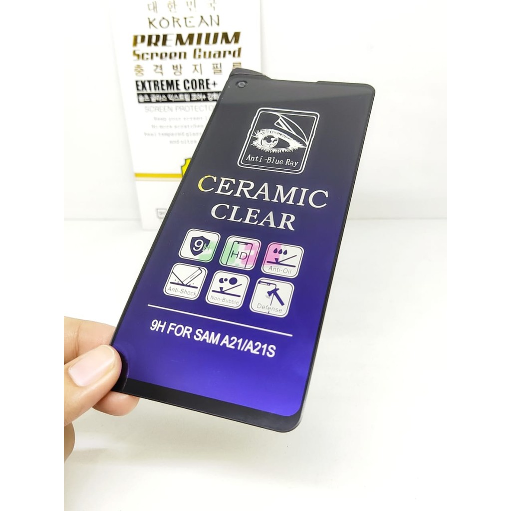 Ceramic CLEAR ANTI BLUE Samsung A21 A215U 6.5 inch Screen Protector Full Layar No Sidik Jari Anti Br