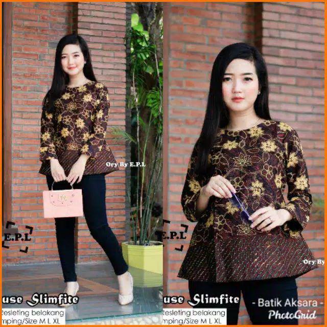 Atasan Batik Motif Model Slimfit Seragam Batik Baju Batik Wanita Seragam Batik Baju Kantor Baju Kerj