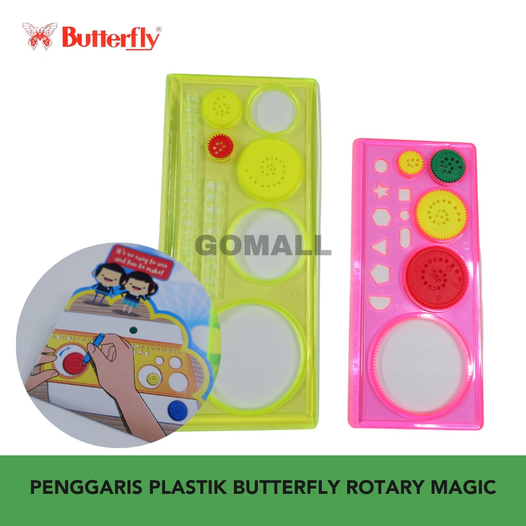

Penggaris Bentuk Template Rotary Magic Ruler Large Butterfly