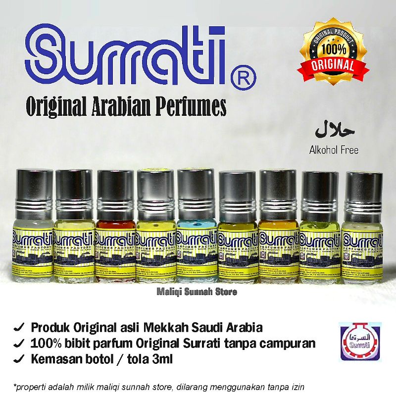 Surrati Parfum Original 3ml Musk al Tahara / Ameer al Oud / Black Oud / Musk Bahry / White Musk / Musky Rose