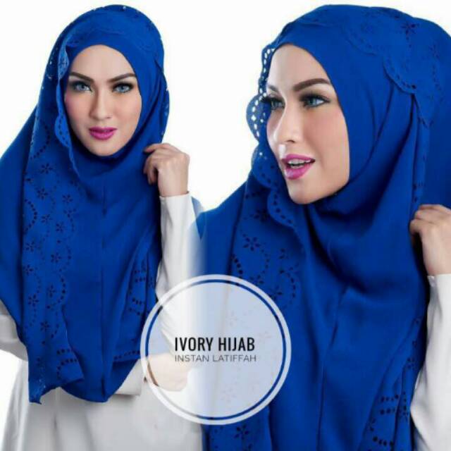 Ivory hijab instan