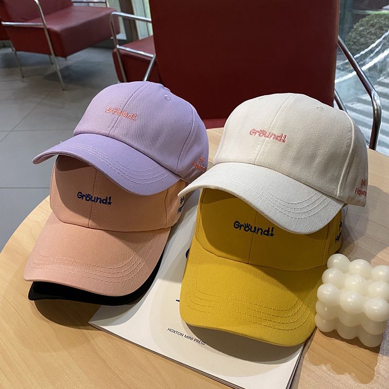 Topi Baseball Motif Bordir Tulisan Gaya Korea