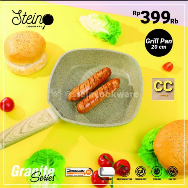 Steincookware stein cook ware granite wajan pan grillpan saucepan satuan