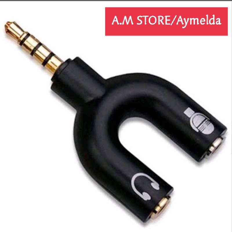 SPLITER SAMBUNGAN MIC SAMBUNGAN AUDIO HANDPHONE SMARTPHONE YOUTUBER