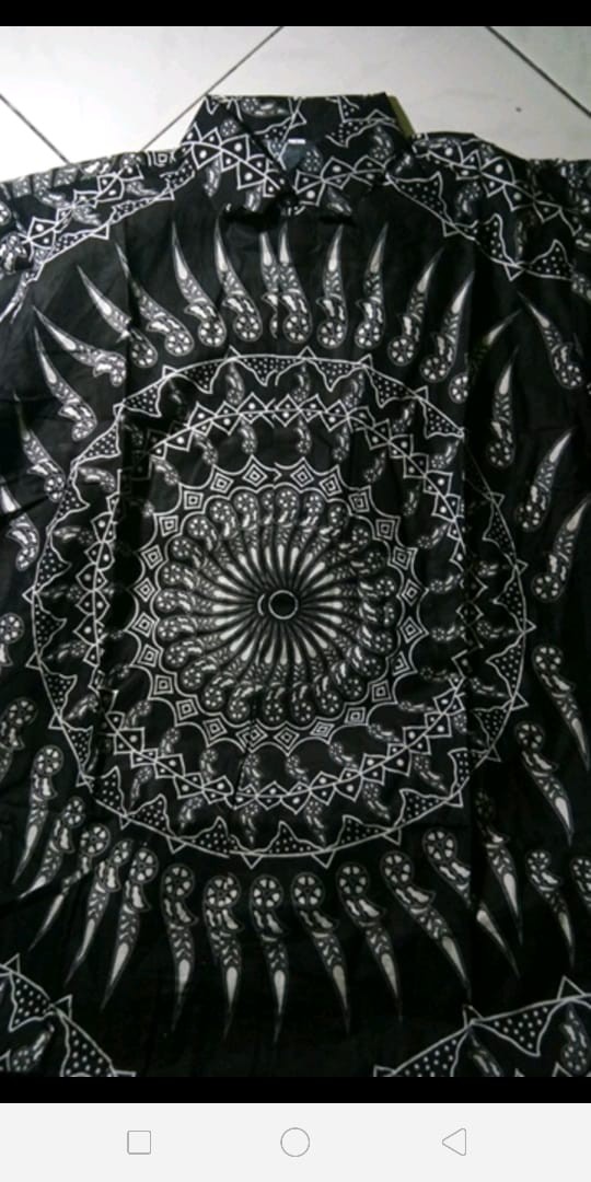 Kemeja Batik Pria Lengan Panjang Size M L Xl Xxl  Bswart Batik Hrb026 Kenongo Hem Panjang Pad