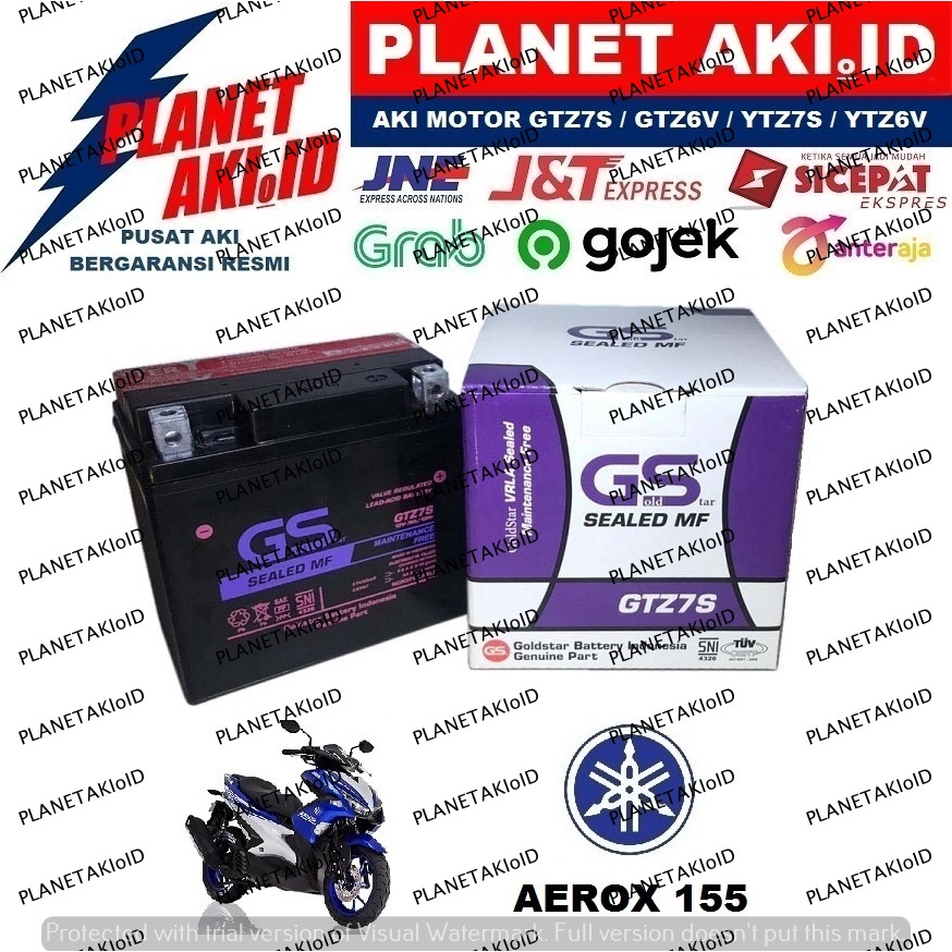 Aki Motor Yamaha Aerox 155 GTZ7S Accu Kering MF