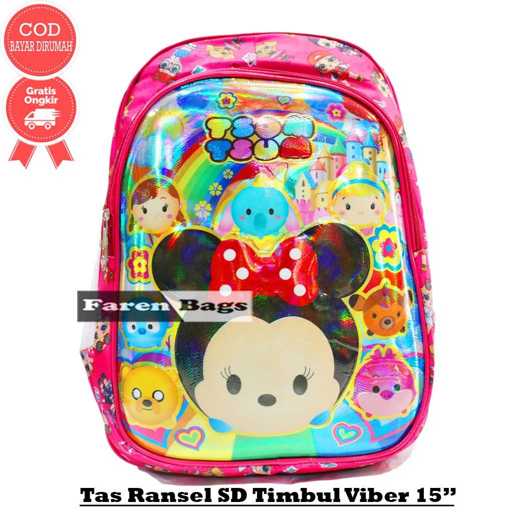 Tas Ransel Sekolah Anak SD 3D EMBOSS TIMBUL Karakter Kartun embosh