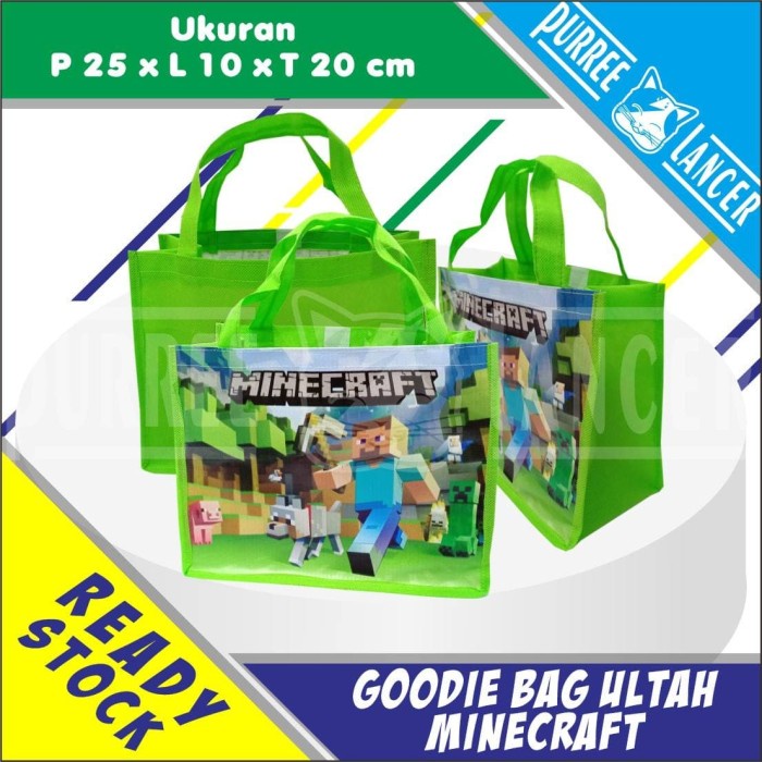 

NEW (Ready Stock) Goodie Bag Tas Souvenir Tas Ultah Tema Minecraft