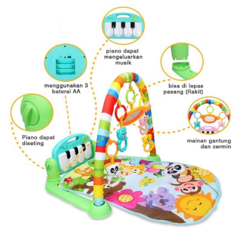 Baby Gym Playmate Alas Matras Mainan Bayi Set Music Piano Playgym