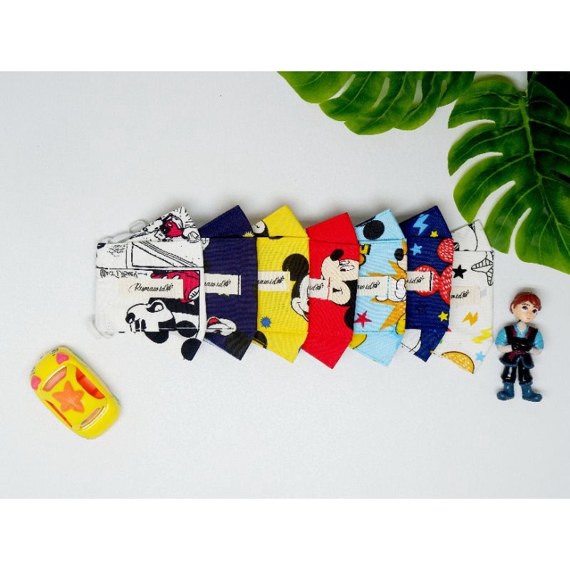 MASKER KAIN 3D REMAJA | 3 DIMENSI | EVO | 3 LAPIS Motif Mickey Mouse