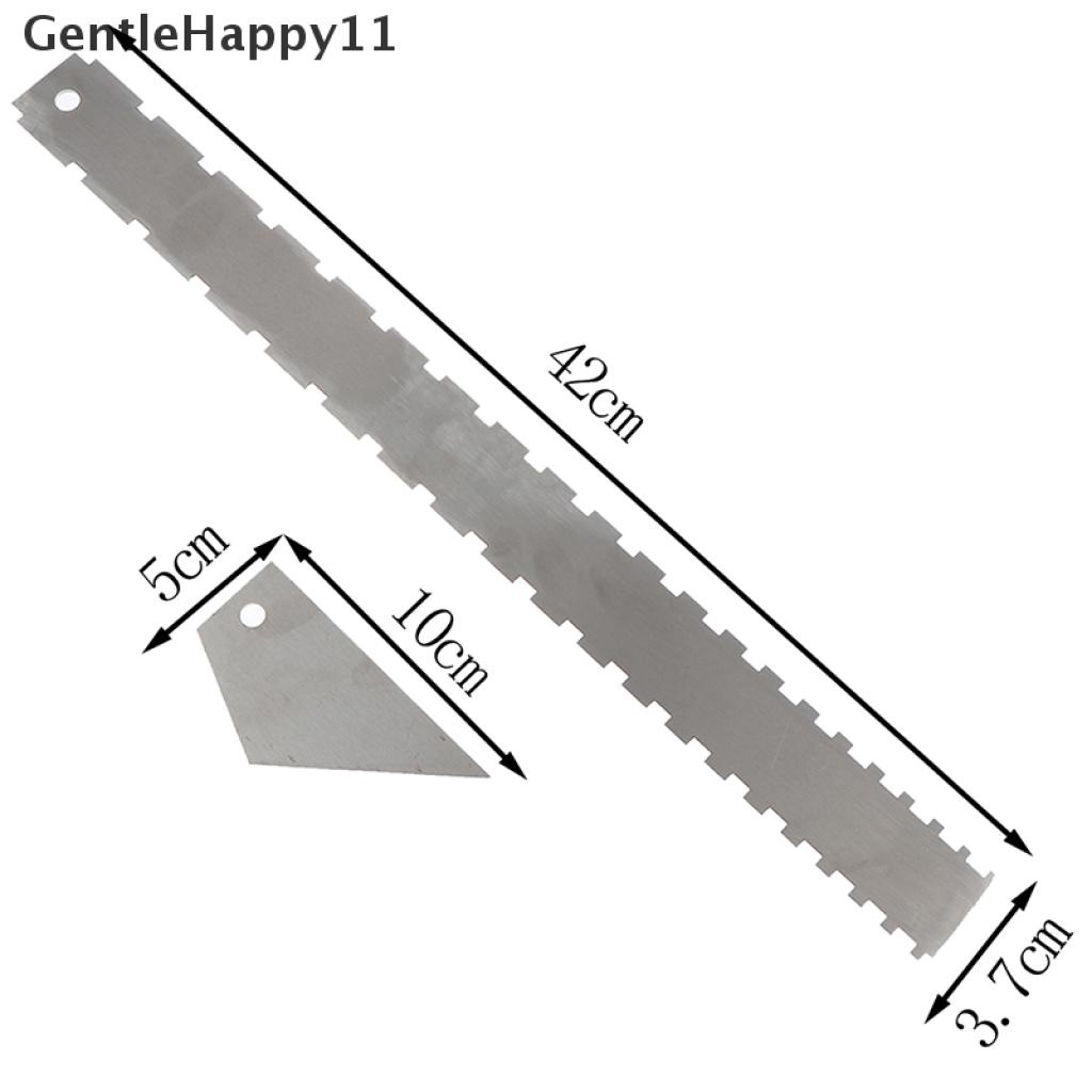 Gentlehappy Gitar Neck Notched Straight Edge &amp; Fret Ruler Rocker Luthier Alat Stainless Steel