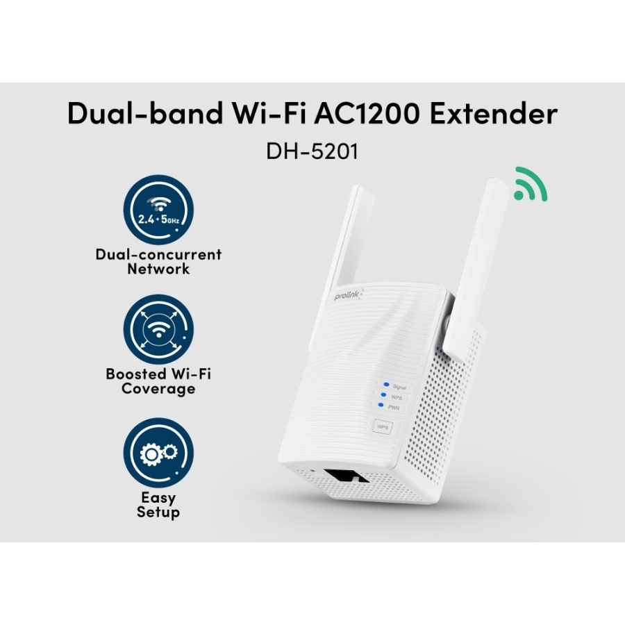 PROLINK DH5201 DH-5201 DUAL BAND WIFI AC1200 EXTENDER