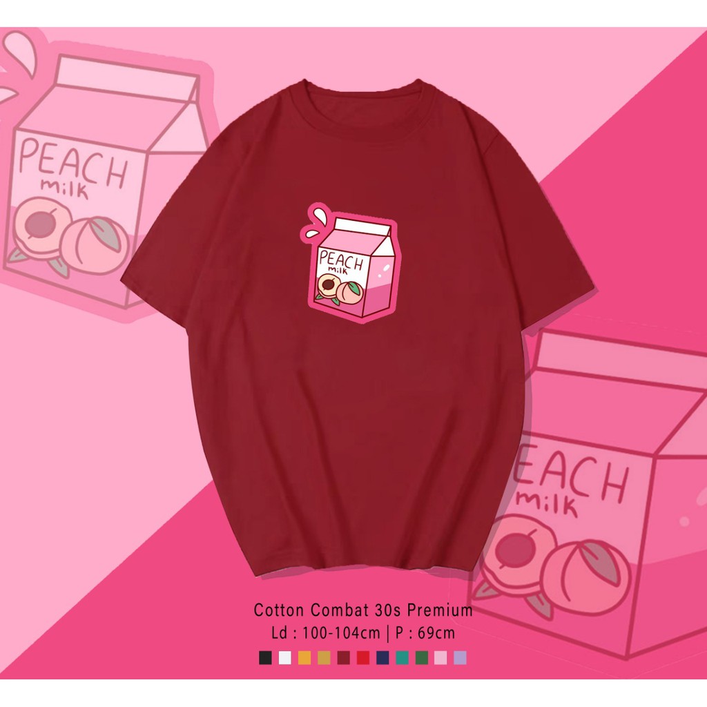 PEACH MILK / TERMURAH BAJU KAOS KATUN WANITA/ PRIA UNISEX LENGAN PENDEK / TUMBLR TEE