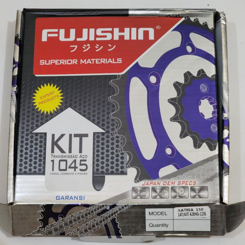 Gear Gir Set Paket Satria 150 Fujishin Rantai Baja