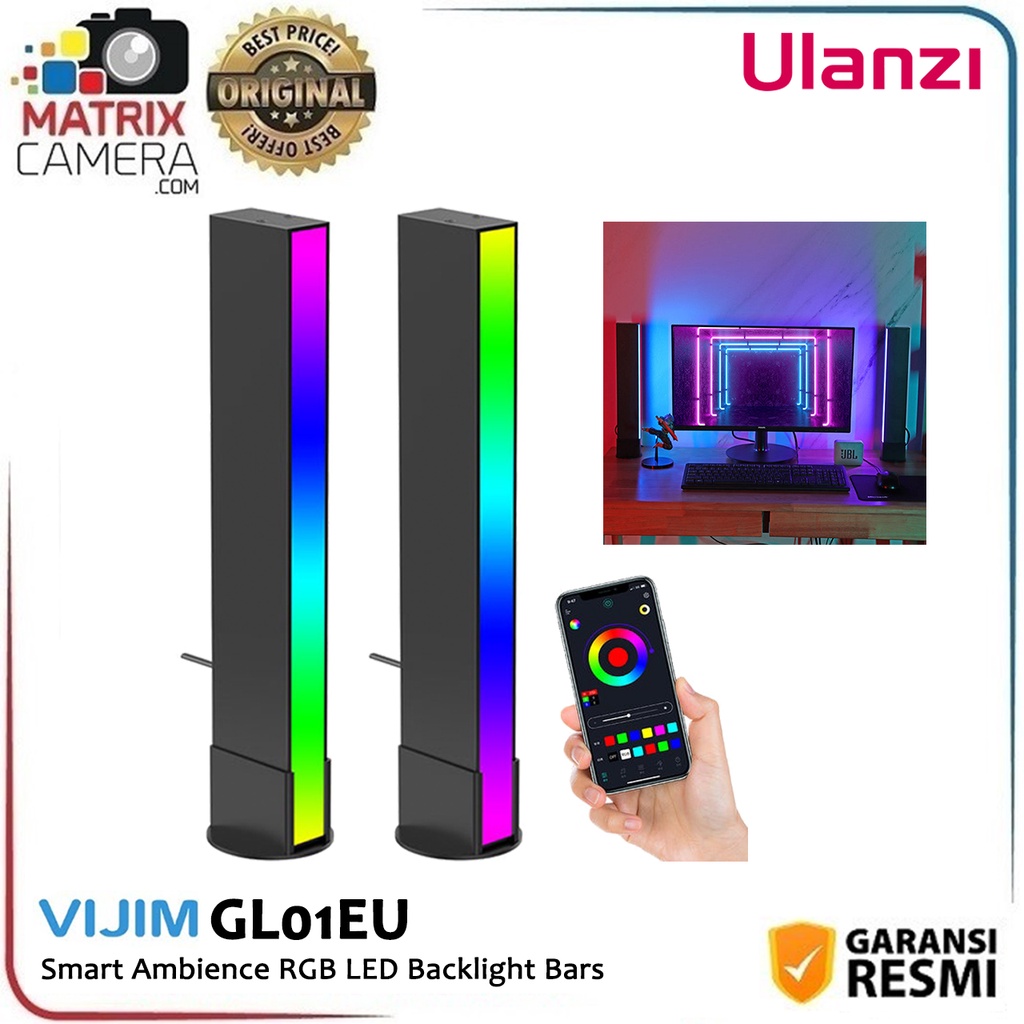 Ulanzi GL01EU Smart Ambience RGB LED Backlight Bars with APP Control