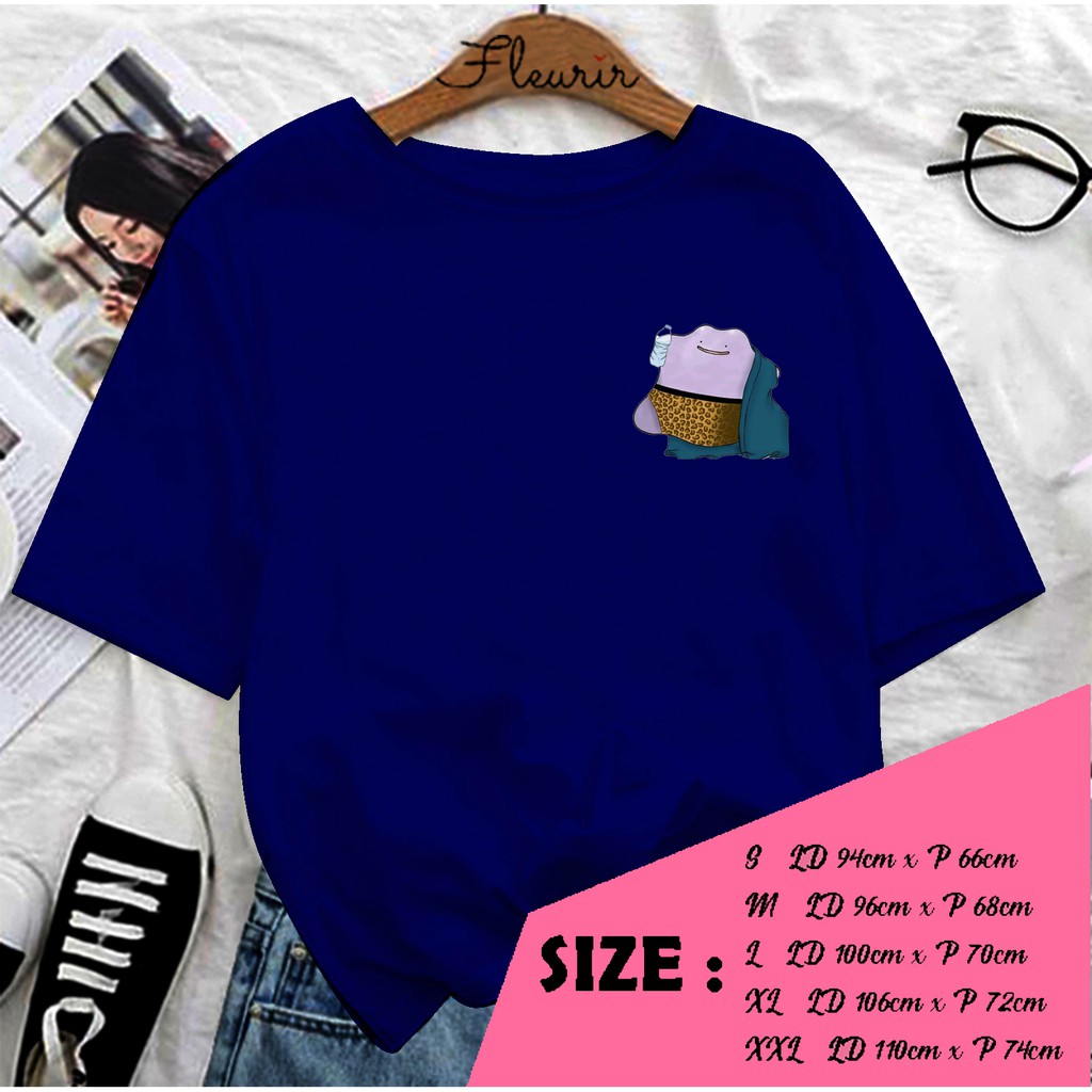 FLEURIR - KAOS DITTO MINUM WANITA DEWASA LENGAN PENDEK TEE OVERSIZE JUMBO