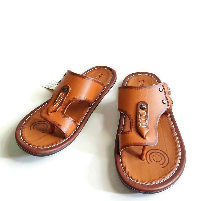 Sandal Casual Pria Kulit Original De Brand Hawai 202 Branded Berkualitas