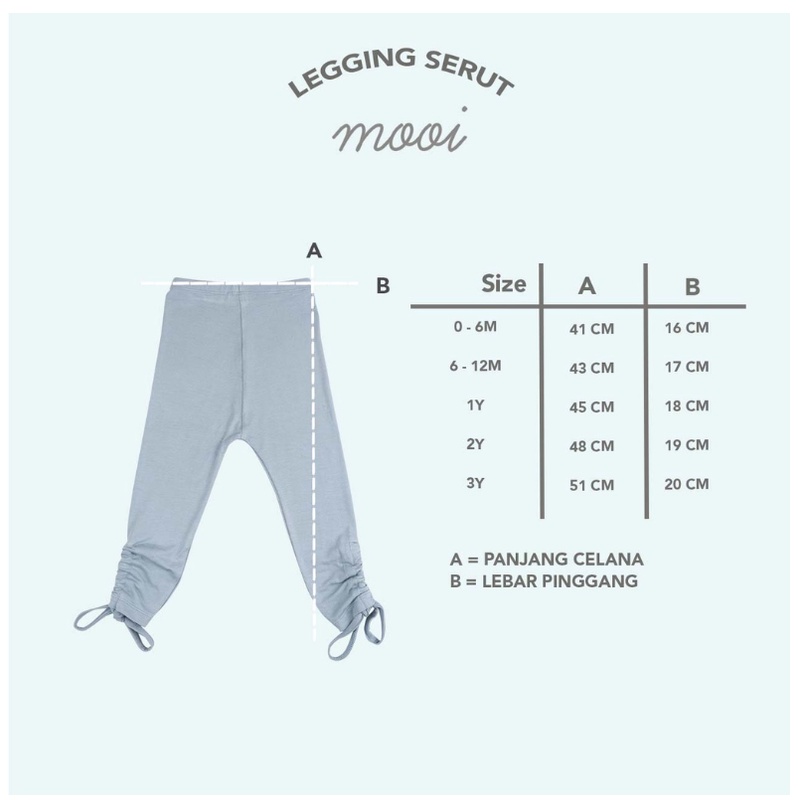 Mooi Legging Serut 0-3 Tahun Legging Anak Perempuan CBKS