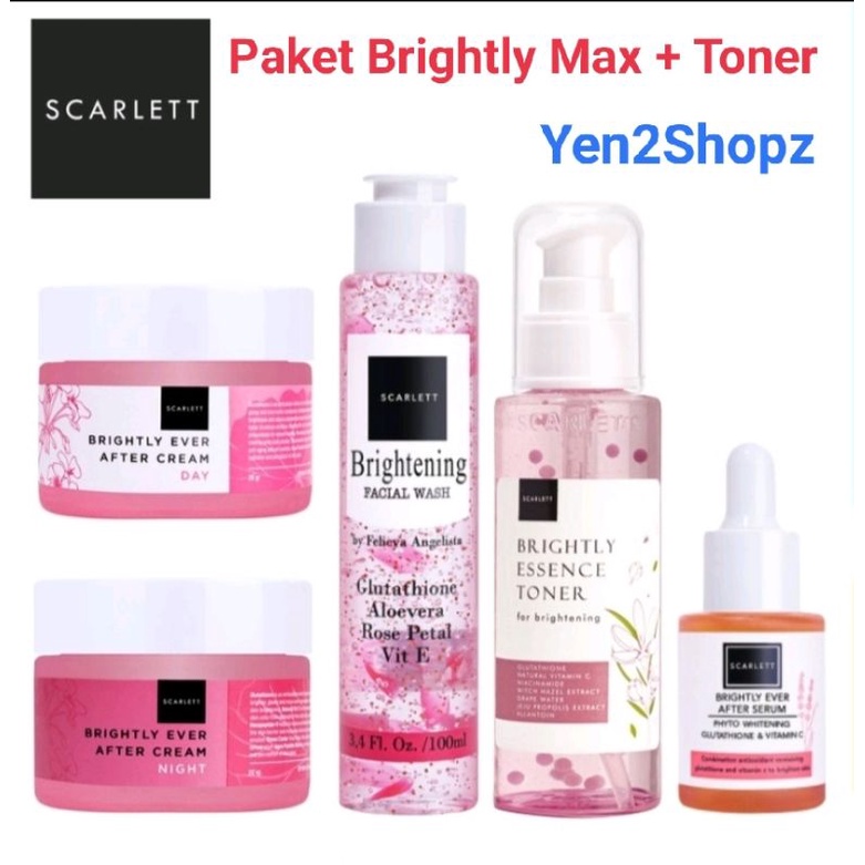 Paket Lengkap Pencerah dan Acne Scarlett Brightly Ever After