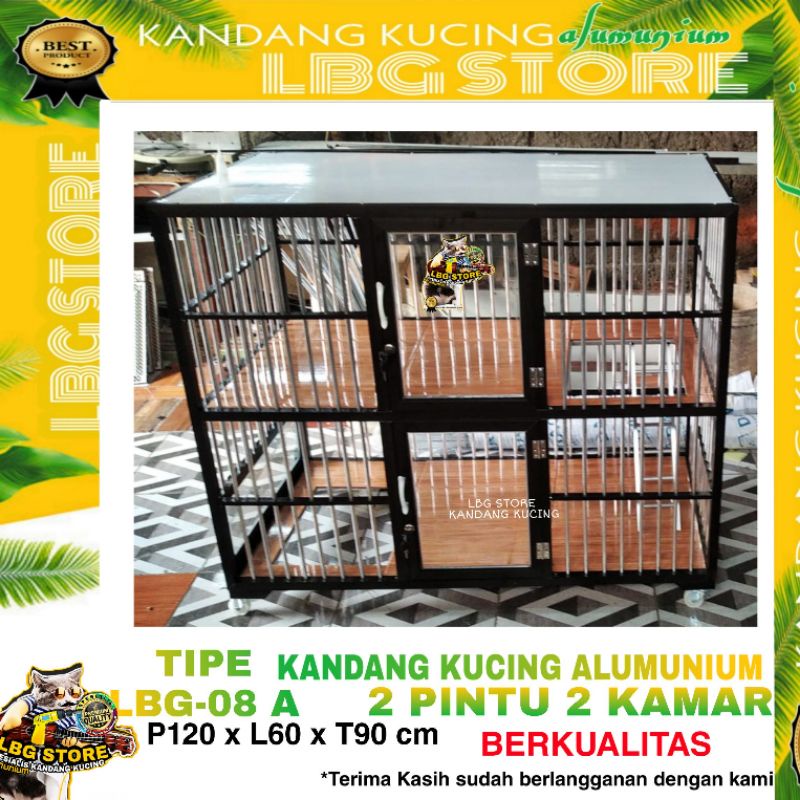 Image of Termurah!! Kandang Kucing Alumunium TIPE LBG-02 LP Tanpa Tangkringa  (uk.P120xL60xT90) #0