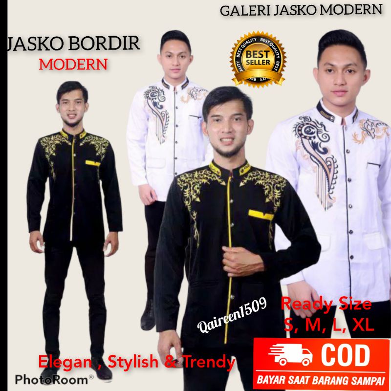 Baju Koko dewasa | Jas koko Pria | Koko pria terlaris | Jasko Hitam | Jasko putih | Jasko Bordir