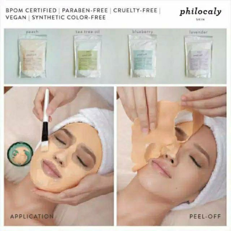 (10gr) Philocaly Skin Peel Off Mask Tea Tree Peach Lavender Blueberry Vitamin C Oatmeal Centella