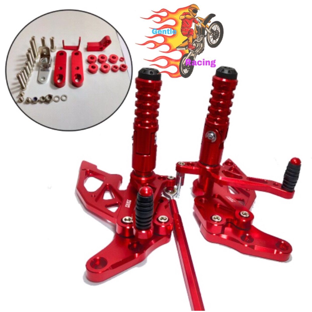 Footstep Underbone Model Nui Monster Full Cnc Untuk Motor Vixion New - Merah