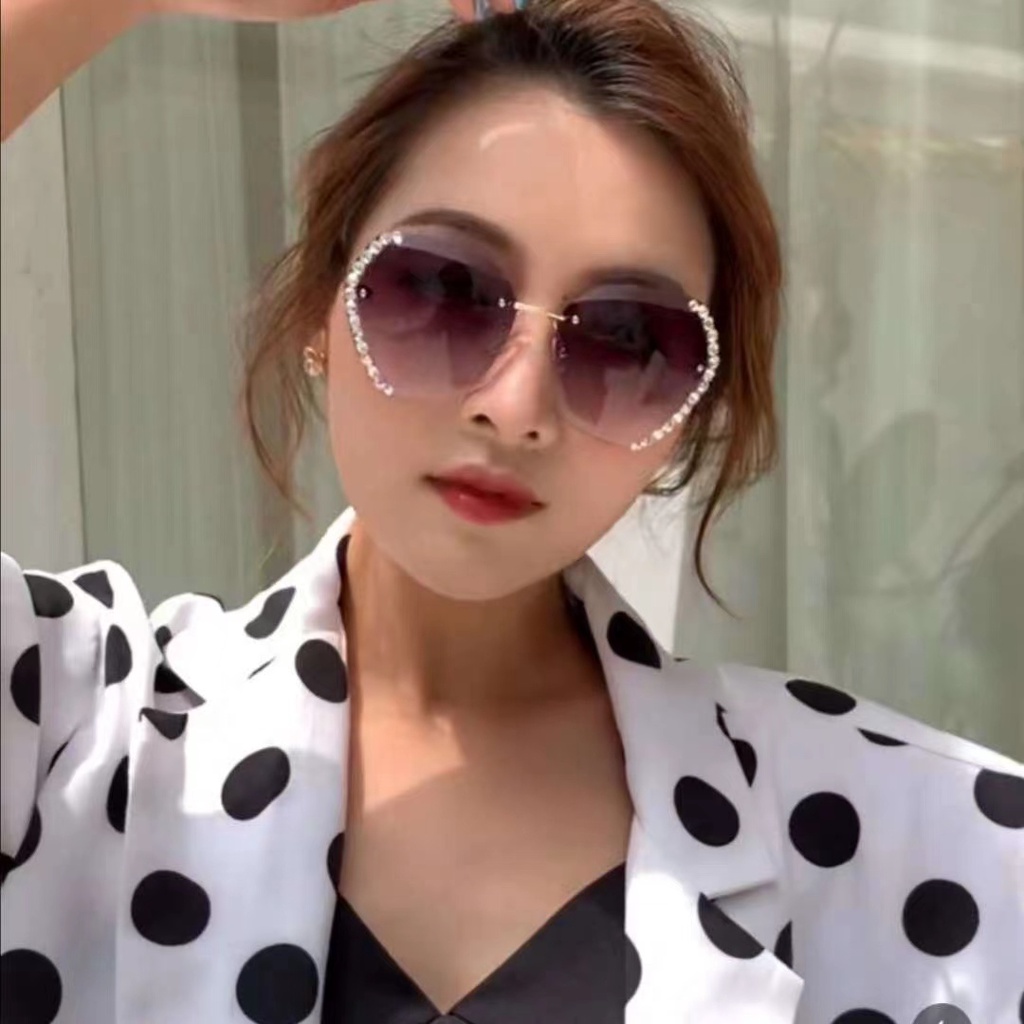 Rowling(ka-170)Kacamata  Hitam Terbaru Wanita No Frame Titanium Diamond Style Kacamata Fashion Murah/Kacamata Sunglasses Import Wanita Kacamata Fashion