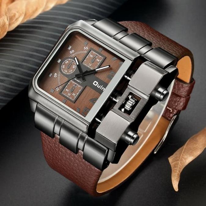 Timemaster - OULM Jam Tangan Pria Quartz Unik Bentuk Kotak