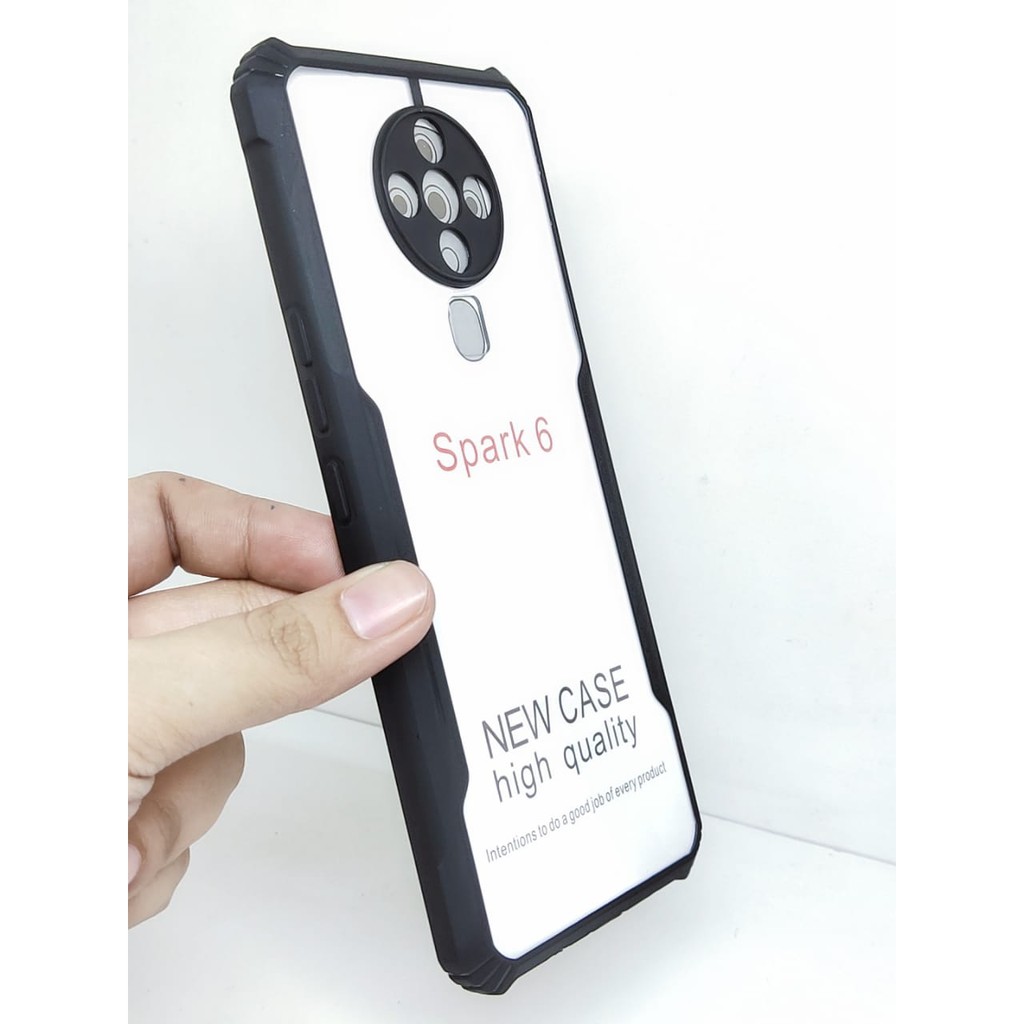 Anti Shocking Tecno Spark 6 6.8 Inch Hardcase List Hitam Acrylic Case