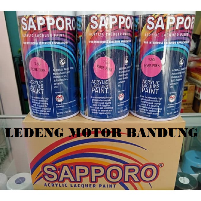 Sapporo 730 Pink Rose Cat Semprot Aerosol Saporo Paint Merah Muda