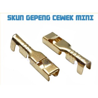 Skun Gepeng 4mm Cewek Female Kecil / Soket / Skun Motor