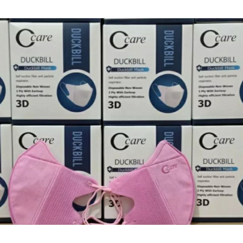 MASKER DUCKBILL CARE WARNA PINK 1BOX ISI 50PCS