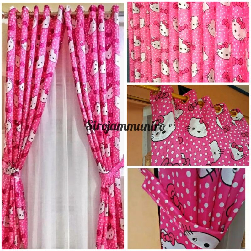 Gorden Hello Kitti Pink /Gorden Kartun/Karakter Hello Kitti/Helo Kiti/Hello Kitty/Gorden Jendela