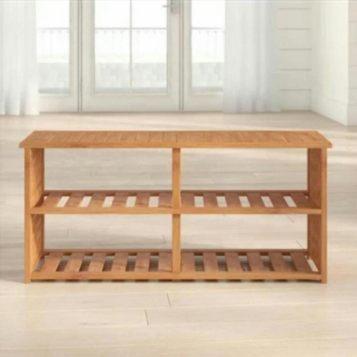 Kursi Kayu - Rak Sepatu Kayu Minimalis Unik/Rak Sepatu Bangku