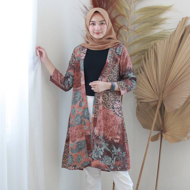 Camelia Outer Jual Baju Batik Motif Kekinian Murah Pakaian Kantor Wanita Office Look Long Cardy Shopee Indonesia