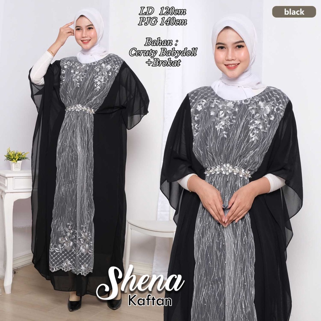 (Arnis) Shena Kaftan Brukat Glitter &amp; Ceruty Babydoll Swarovski Rangkai