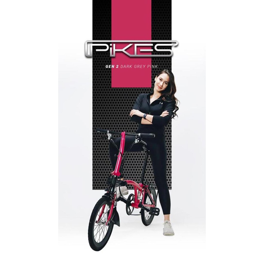 Sepeda Lipat Trifold Element Pikes Gen 2 Grey Pink Pevita Pearce Kunestlestore