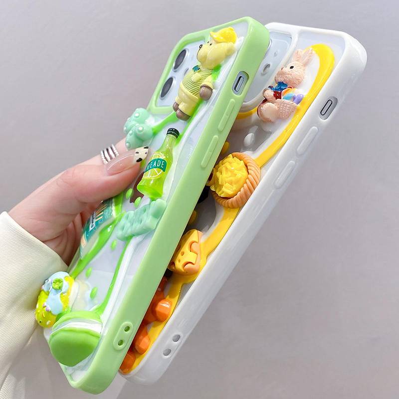Soft Case Silikon Motif Makanan 3D Untuk iPhone 13 12 11 Pro MAX Mini X XS MAX XR SE 2022 2020 7 8 Plus