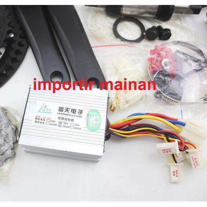 Set Sepeda Listrik 36V 350W Dinamo Brushless Diy Electric Bicycle Kit