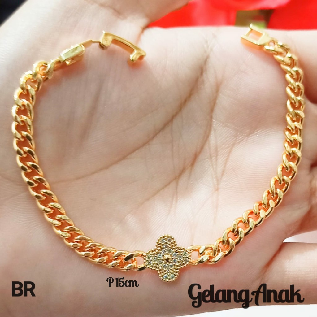 Gelang Anak TITANIUM Rantai Mata Varian Model Perhiasan Anak ABG cantik (COD)