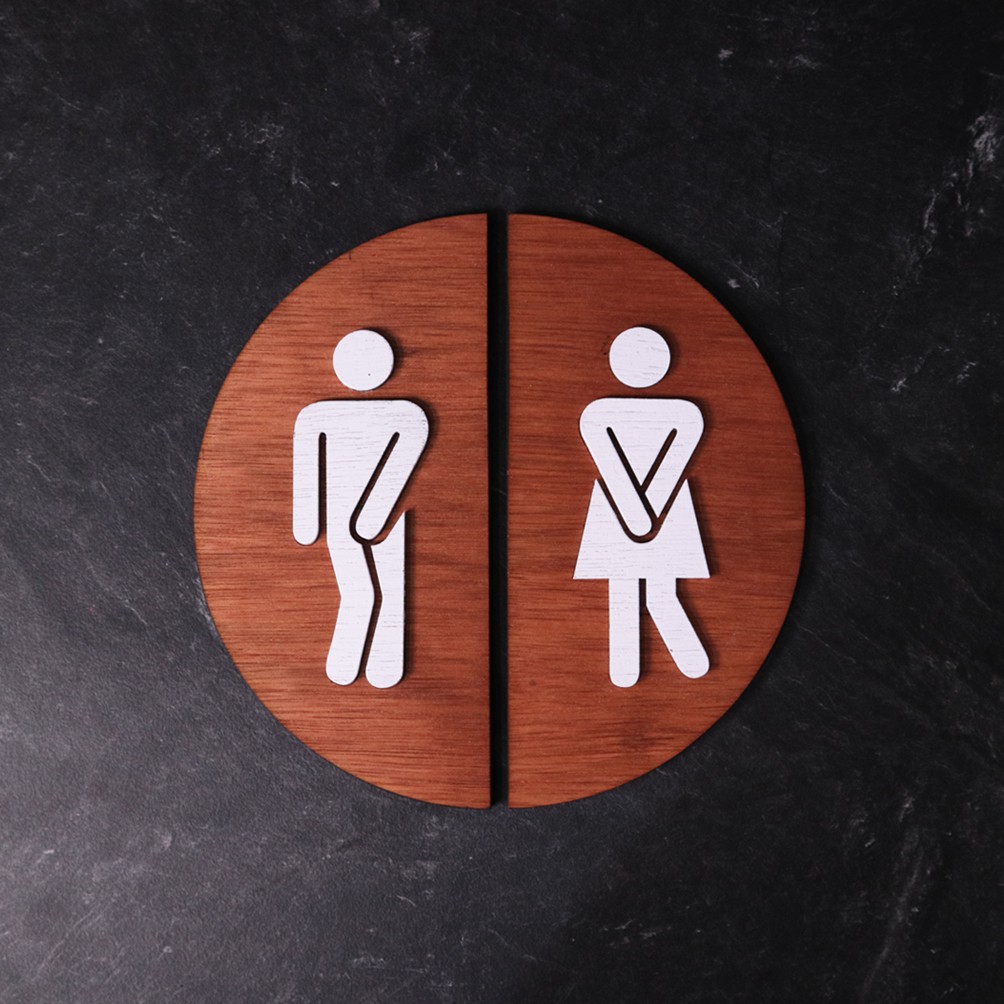 Sign Board Toilet | Papan Sign Kayu | Dekorasi Kayu Toilet SB 01