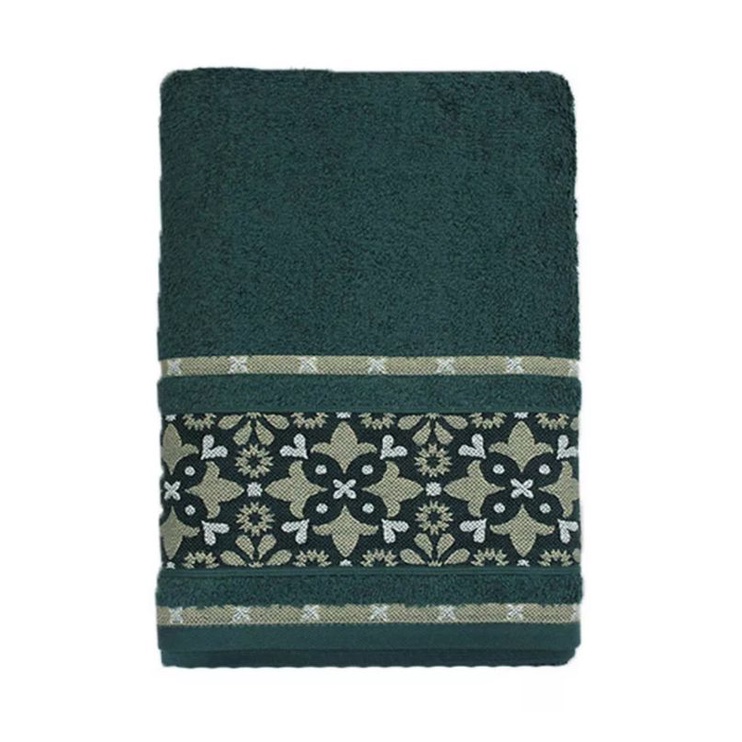 TERRY PALMER Bath Towel Premium Fulvia Woven Pieced Dyed Jacquard 70x140cm/480gsm -  Green