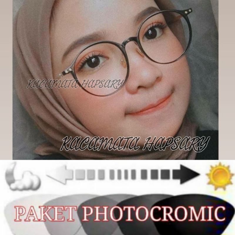 FRAME KACAMATA BULAT WANITA 9262 | FREE LENSA PHOTOCROMIC | KACA MATA ANTI RADIASI | KACAMATA MINUS